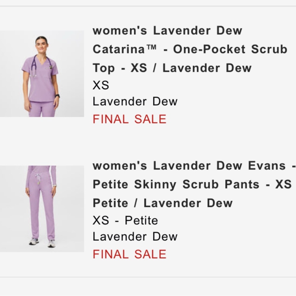 Figs Lavender Dew Women's Scrub Set, worn couple of times, excellent condition